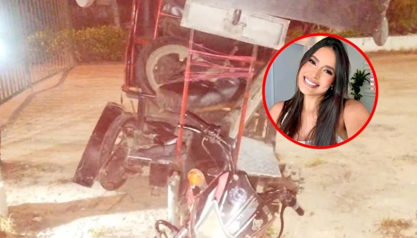 El motocarro y María Fernanda Fontalvo Manga, una de las heridas.