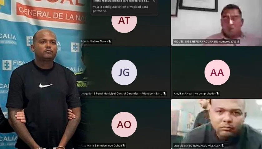 Eduar Alfonso Castro cuando fue recapturado ayer y durante la audiencia de este miércoles. 