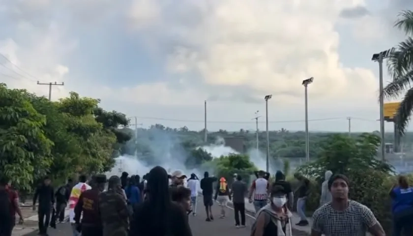 Protesta en la Universidad del Atlántico.