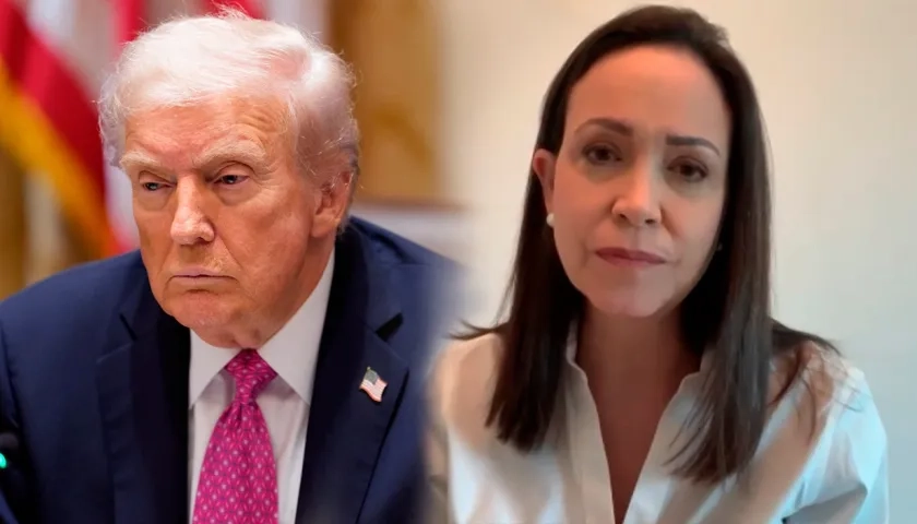 El Presidente de Estados Unidos, Donald Trump, y la Premio Nobel María Corina Machado.
