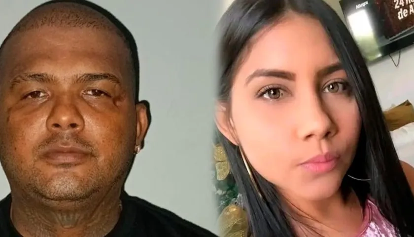 Eduar Alfonso Daza Castro, presunto feminicida; y la víctima Kelly Jhoana De Arco.