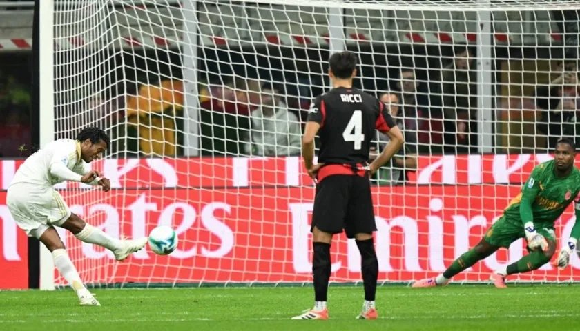 La pena máxima ejecutada y convertida por Juan Guillermo Cuadrado. 