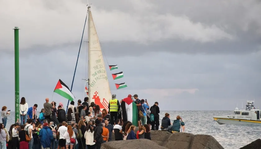 Flotilla de barcos en apoyo a la causa palestina. Imagen de referencia.
