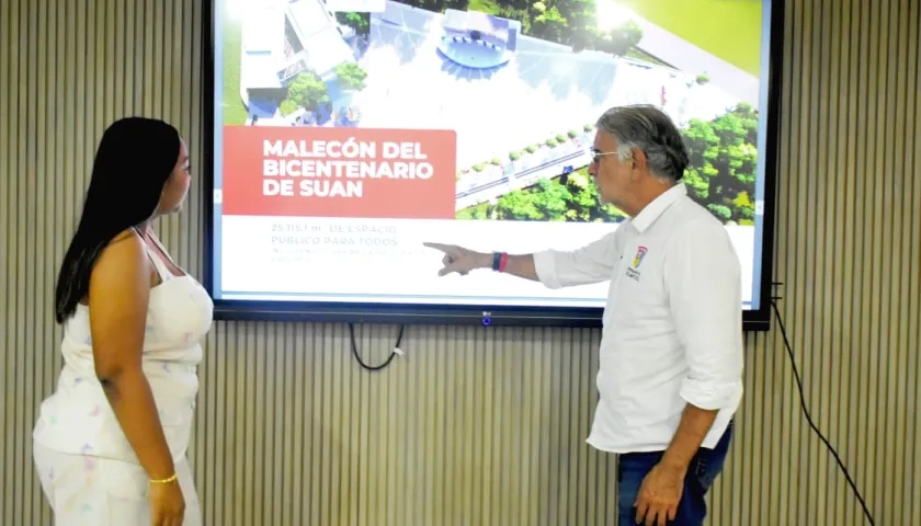  Karolay Calvo, alcaldesa de Suan, y Eduardo Verano, gobernador del Atlántico. 