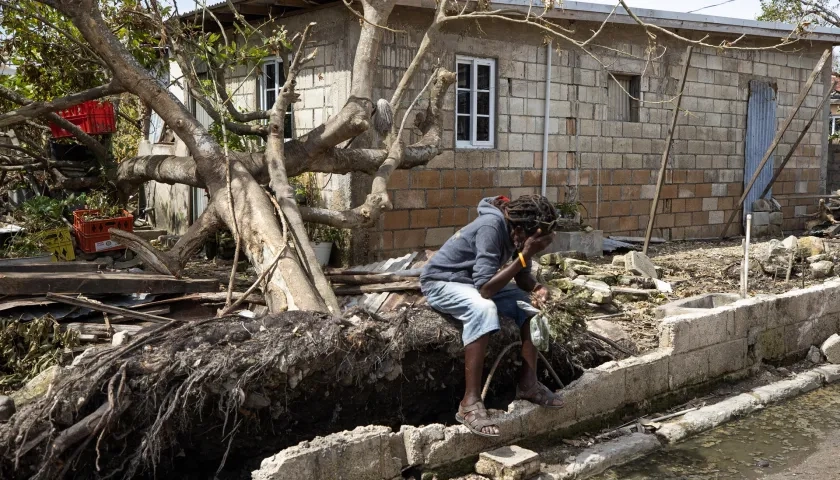 Casa afectada en Jamaica por el huracán Melissa.