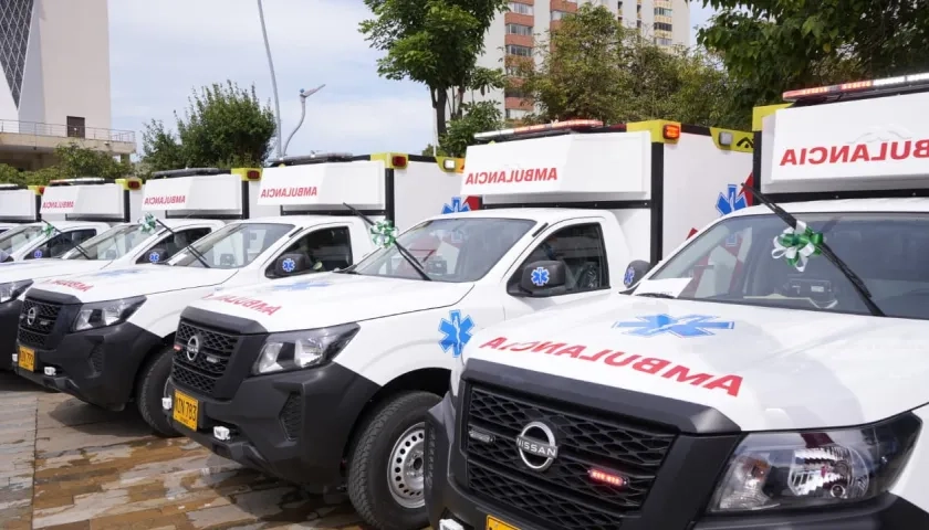 Ambulancias entregada a la Gobernación del Atlántico.