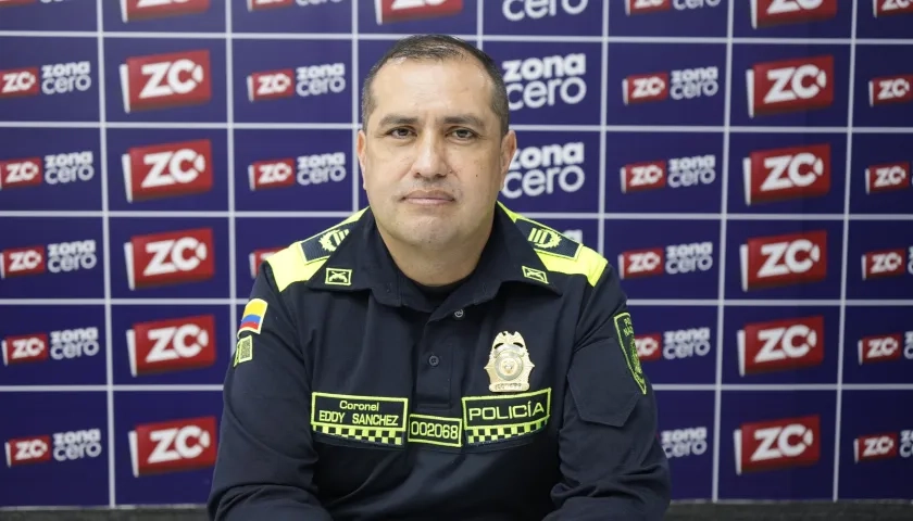 Coronel Eddy Sánchez Sandoval, comandante de la Policía de Atlántico. 