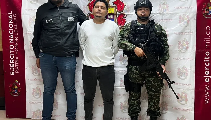  Edinson Manuel García Serrano cuando fue capturado en el barrio Porvenir de Soledad.