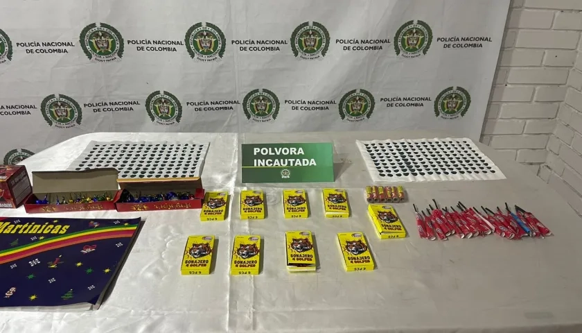 Pólvora incautada. 