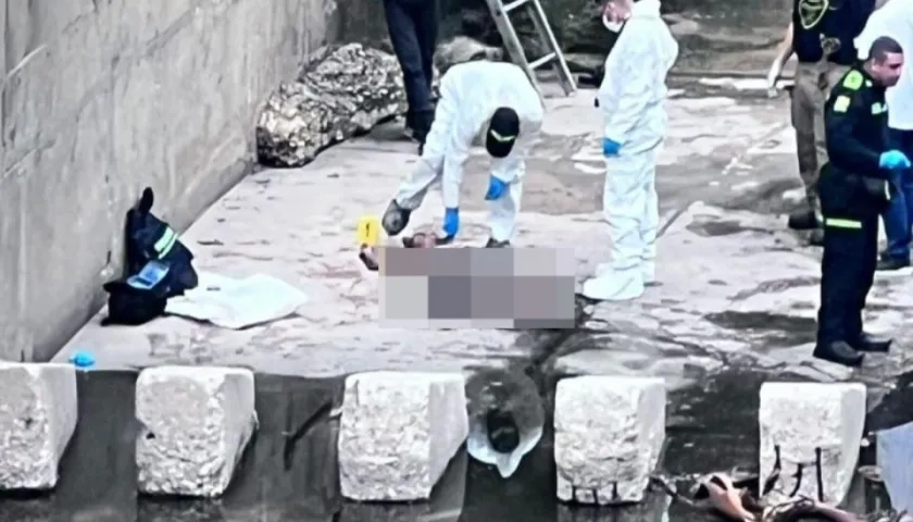 Arroyo donde fue hallada la mujer sin vida. 