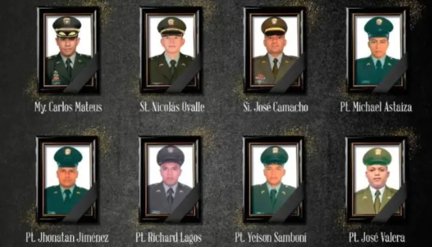 Los policías muertos en el ataque al helicóptero. 