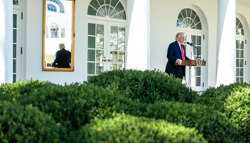 Presidente Trump desde la Casa Blanca