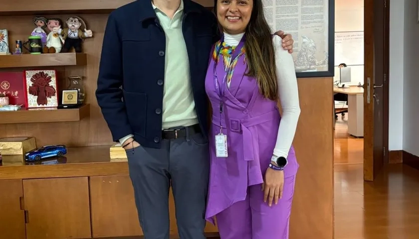 Ministro Daniel Rojas y María José Benjumea, inspectora In situ de Uniatlántico.