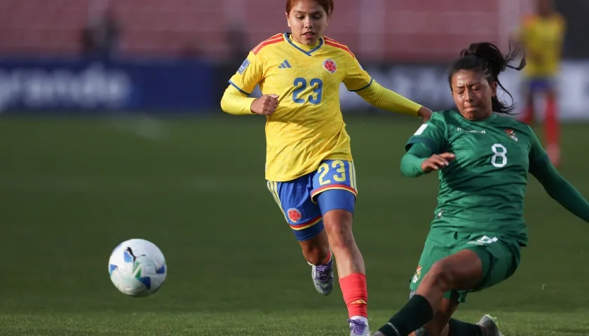 Aspecto del partido entre Colombia y Bolivia. 