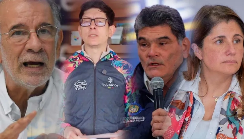 El gobernador Eduardo Verano; el ministro de Educación, Daniel Rojas; el procurador Gregorio Eljach y la defensora del Pueblo, Iris Marín Ortiz.