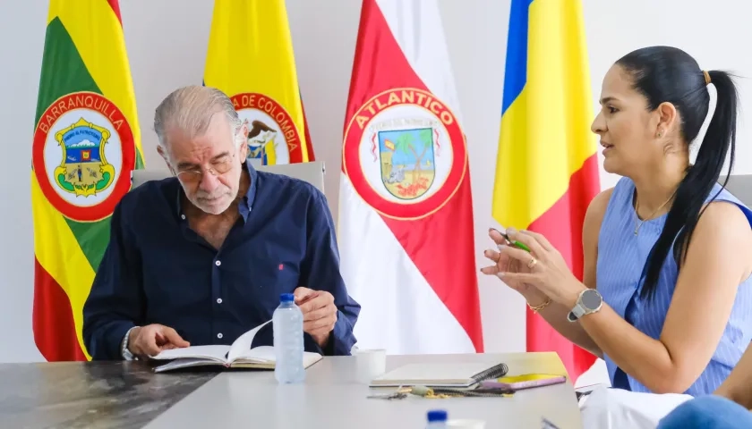 Gobernador Eduardo Verano y la secretaria de Hacienda, Nini Johana Cantillo.