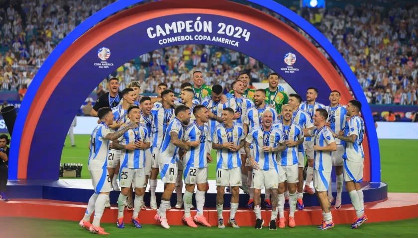 Argentina tras su consagración como campeón de la Copa América 2024.