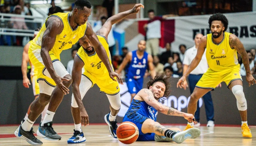 Acción del partido entre Colombia y Venezuela, el jueves en Cali. 