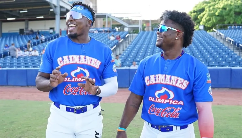 Jesús Marriaga y Dilson Herrera, peloteros de los Caimanes. 
