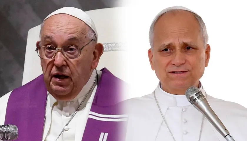 Papa Francisco y Papa León XIV.