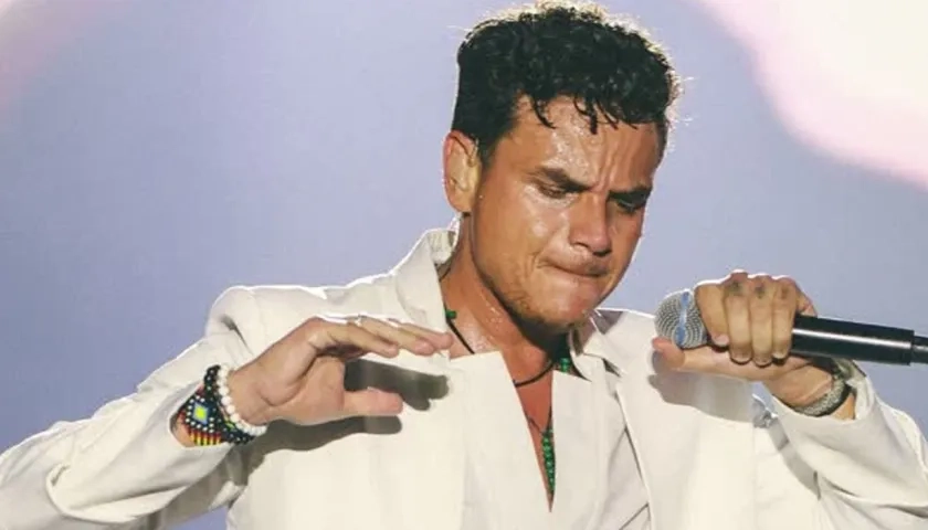 El artista durante la presentación.