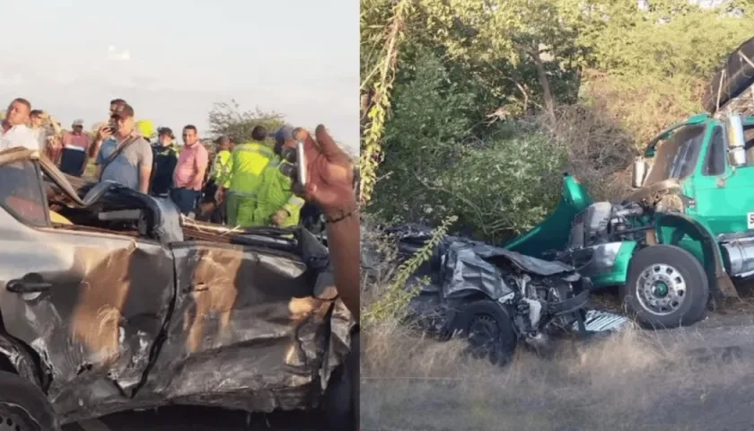 Así quedaron los vehículos tras el accidente.