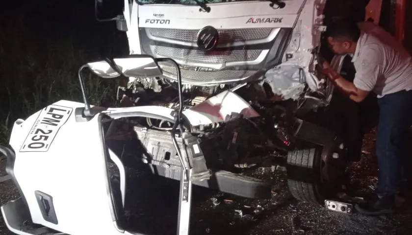 Furgón involucrado en el accidente. 