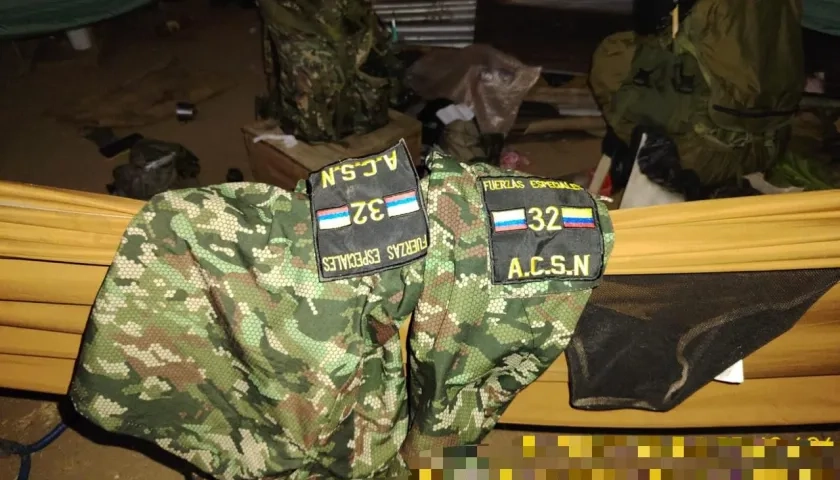 Camuflado incautado por el Ejército. 