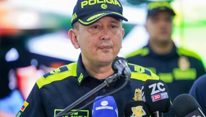 Coronel Miguel Andrés Camelo Sánchez, comandante de la Policía Metropolitana de Barranquilla.