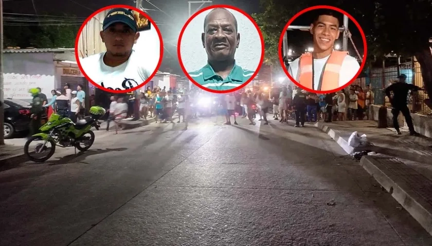 Tres de las víctimas de la homicidio en Villa Adela. 