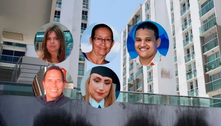 Rostro de las cinco víctimas mortales del incendio en Flores del Recreo. 