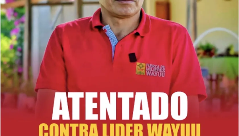 Misael Socarrás Ipuana, líder de la comunidad indígena Wayúu. 