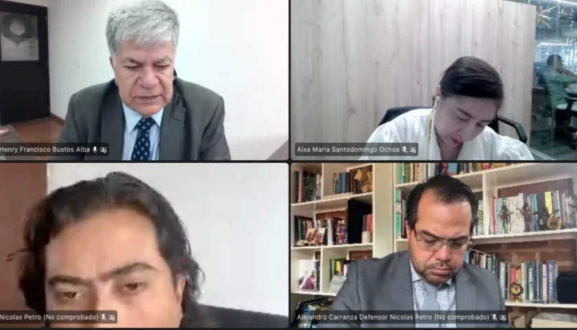 Nicolás Petro en la audiencia de solicitud de medida de aseguramiento este martes. 