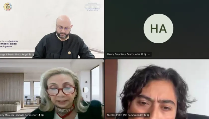 Aspecto de la audiencia de solicitud de medida de aseguramiento contra Nicolás Petro. 