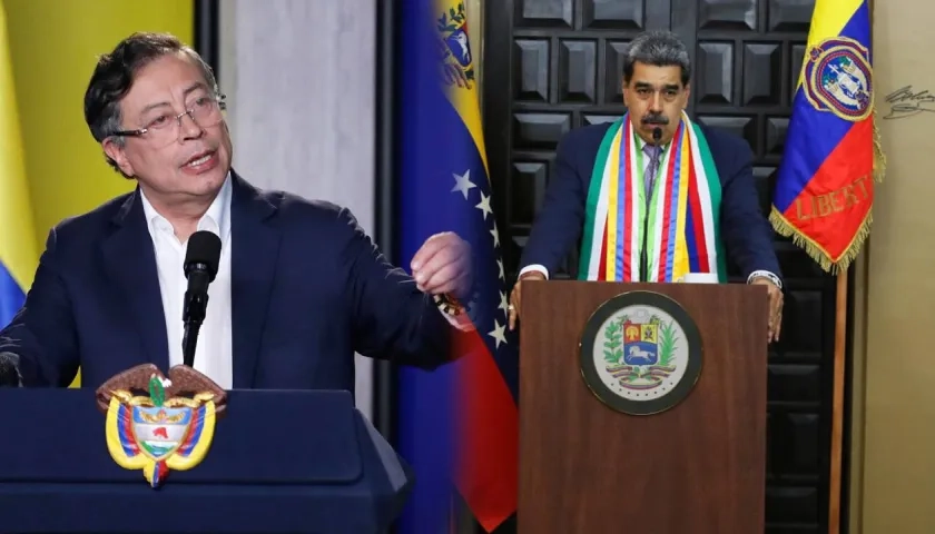 Gustavo Petro y Nicolás Maduro.