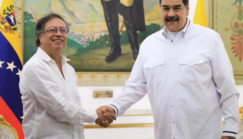 Gustavo Petro y Nicolás Maduro.