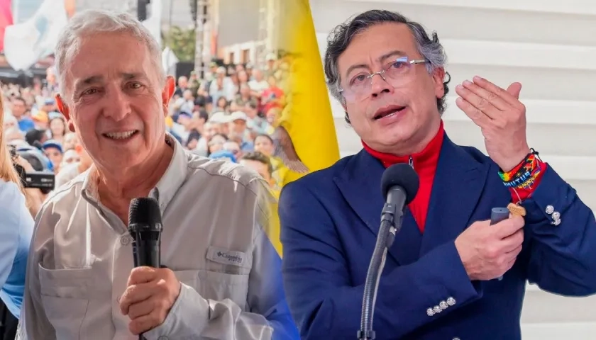 El expresidente Álvaro Uribe y Gustavo Petro.