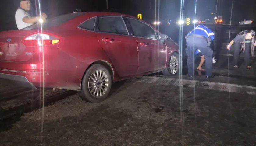 Vehículo en que se desplazaba Jossimar Calvo