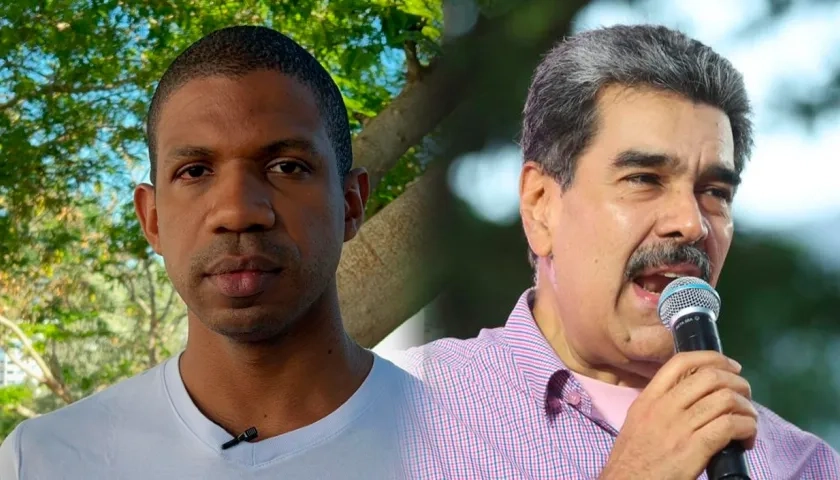 Juan Carlos Viloria, vicepresidente de 'Venezolanos en Barranquilla', y Nicolás Maduro, Presidente de Venezuela.