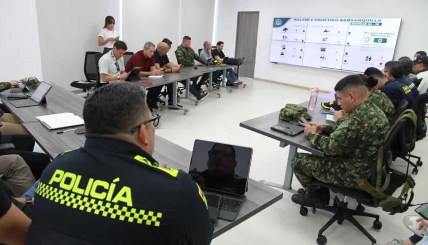 Consejo de seguridad de las autoridades en Barranquilla. 