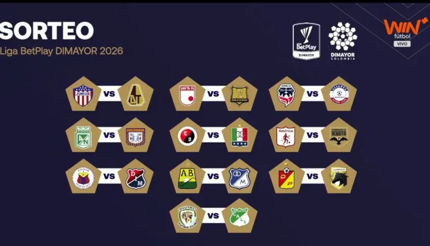 Así se jugará la primera fecha de la Liga Colombiana I 2026. 
