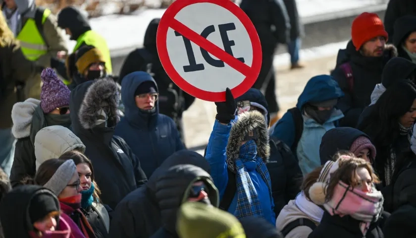 Protestas en contra del ICE en Minnesota.