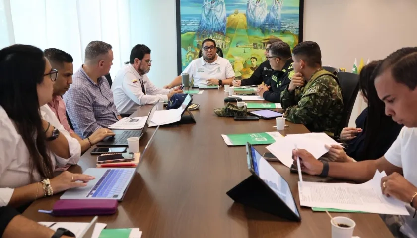 Consejo de seguridad realizado en la Alcaldía de Puerto Colombia. 