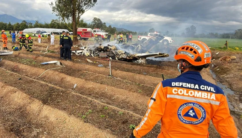 Lugar donde quedó la avioneta accidentada. 