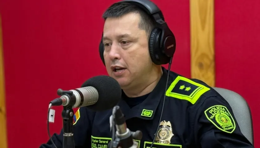 El Brigadier General Miguel Andrés Camelo Sánchez, comandante de la Policía Metropolitana de Barranquilla.