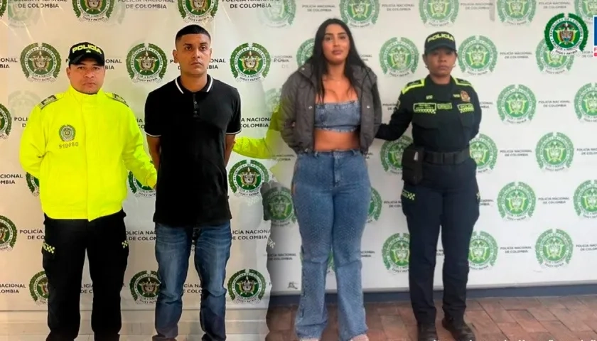 Chilari Dayana Hernández y Johan Alexander Cadena, los capturados.