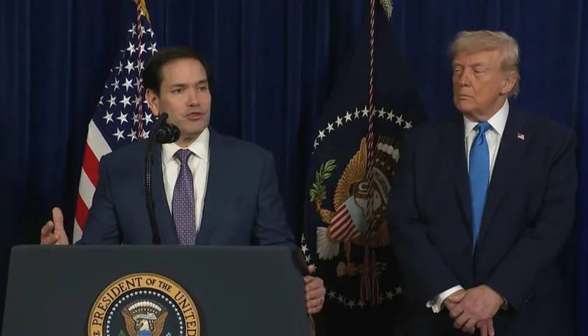 El secretario de Estado, Marco Rubio, y el presidente de Estados Unidos, Donald Trump.