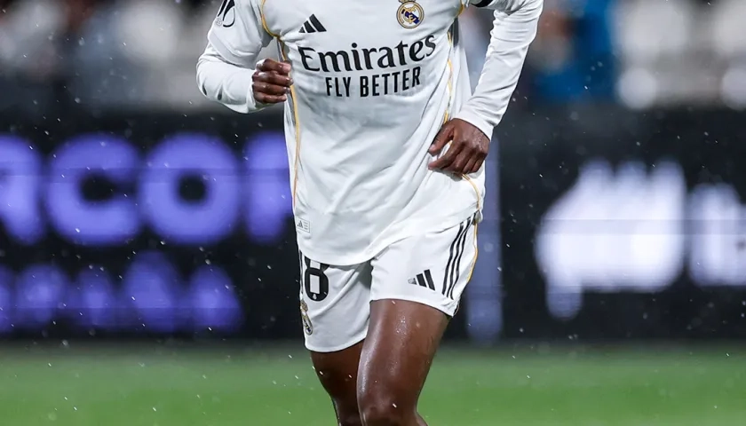 Linda Caicedo celebrando su gol al Atlético de Madrid.