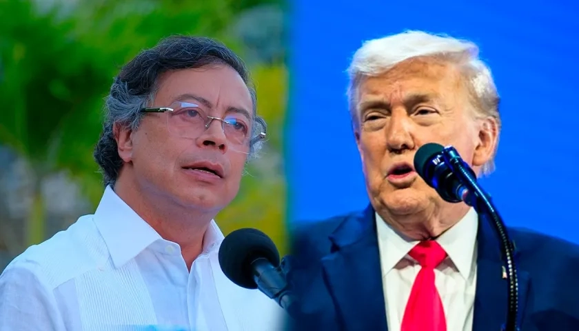 Los presidentes Gustavo Petro y Donald Trump.