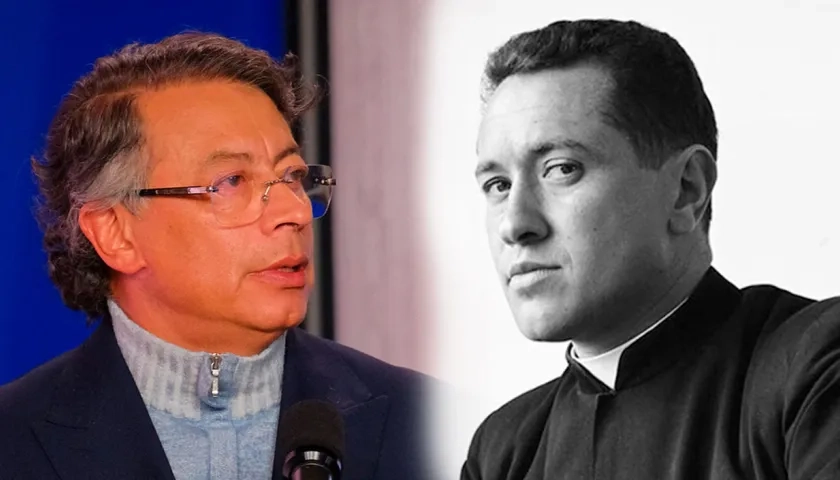 Gustavo Petro y el sacerdote Camilo Torres